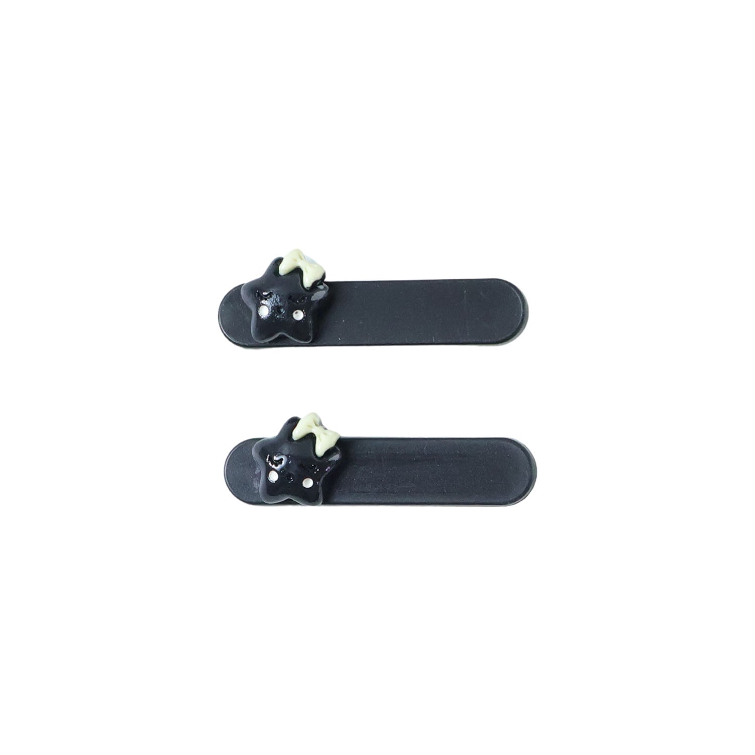 Set of four Wukusy cute cat design premium matte finish hair clips, stylish accessories for securing hair in a playful look.