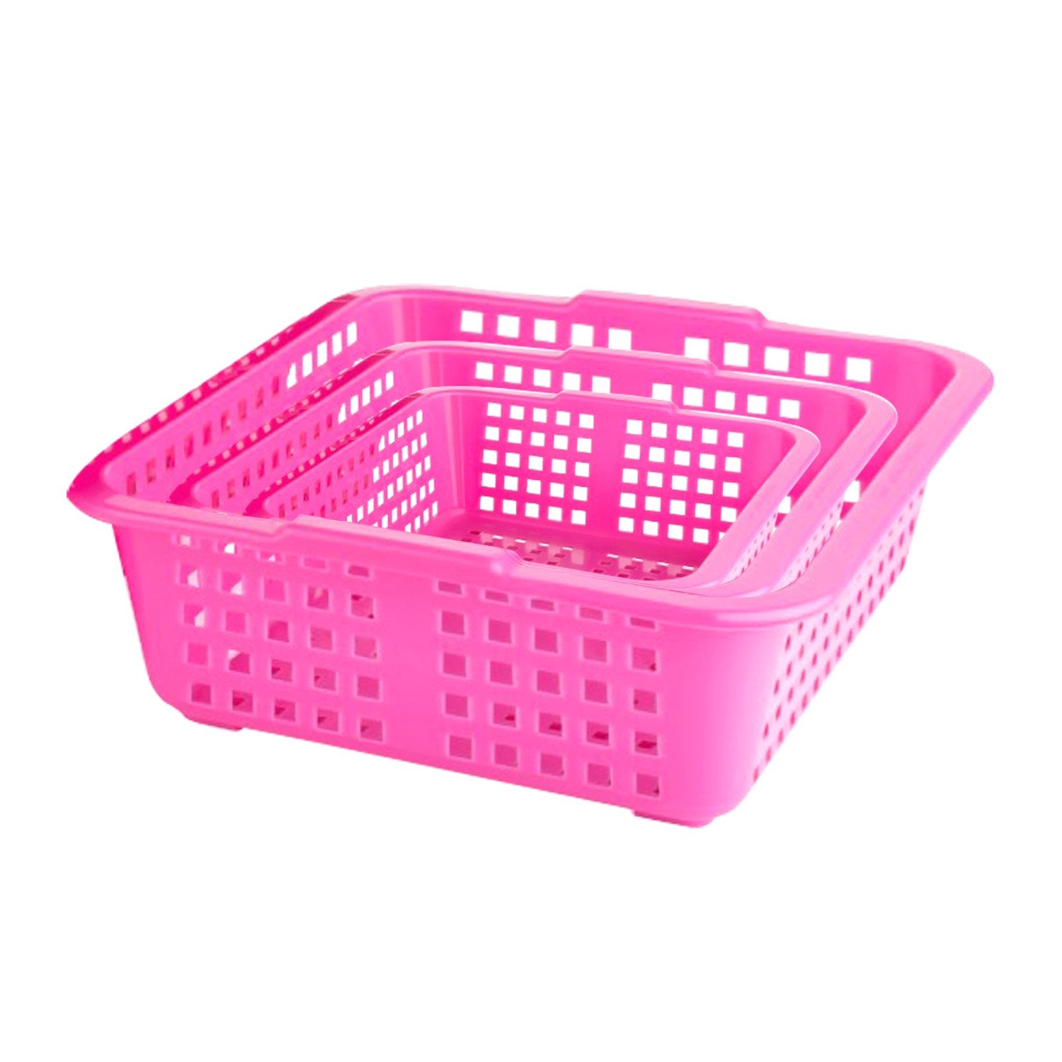 Wukusy plastic multi-size cane fruit baskets in large, medium, and small sizes, ideal for kitchen storage and organization.
