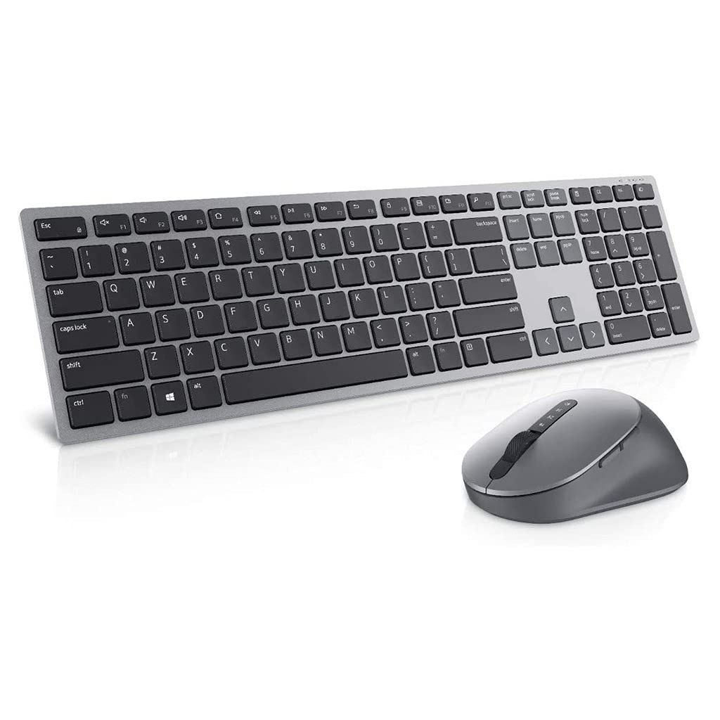 Black Dell KM7321W Bluetooth multi-device keyboard with sleek design and ergonomic keys, suitable for multiple device connectivity.