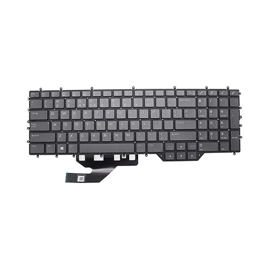 Black Dell Alienware M17xR3 / M18x backlit internal laptop keyboard by Seasons, showing key layout and backlighting features.