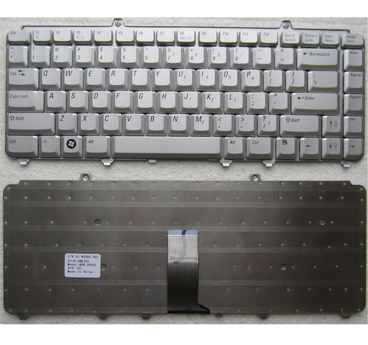 Seasons silver Dell XPS M1330 laptop internal keyboard, full QWERTY layout with function keys, viewed from above.