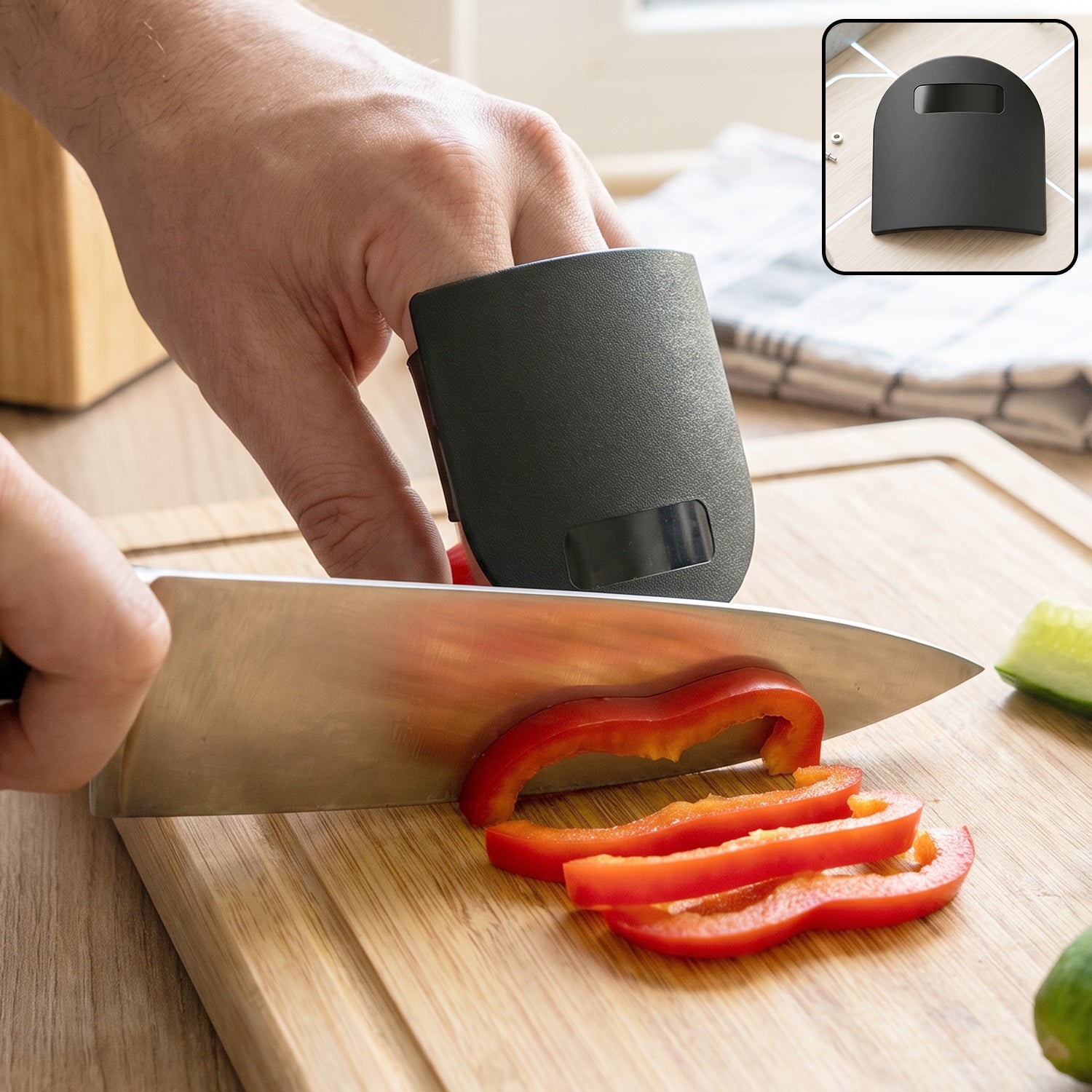 Wukusy finger guard protector for kitchen chopping, mixed color, safety tool to prevent cuts during cutting or chopping tasks.