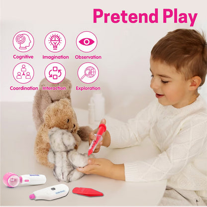 Wukusy premium doctor toy set trolley with kid-friendly medical tools for children’s role-play and imaginative play.