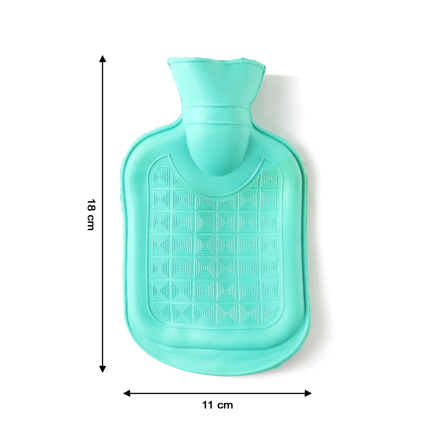 Wukusy premium reusable hot water heating bag, 18x11 cm, filled with hot water, soft fabric exterior for soothing warmth.