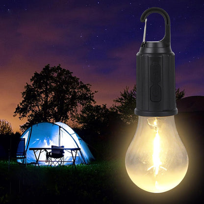 Wukusy rechargeable camping tent lantern with 3 lighting modes, clip hook, portable LED camping light for outdoor camping and hiking.