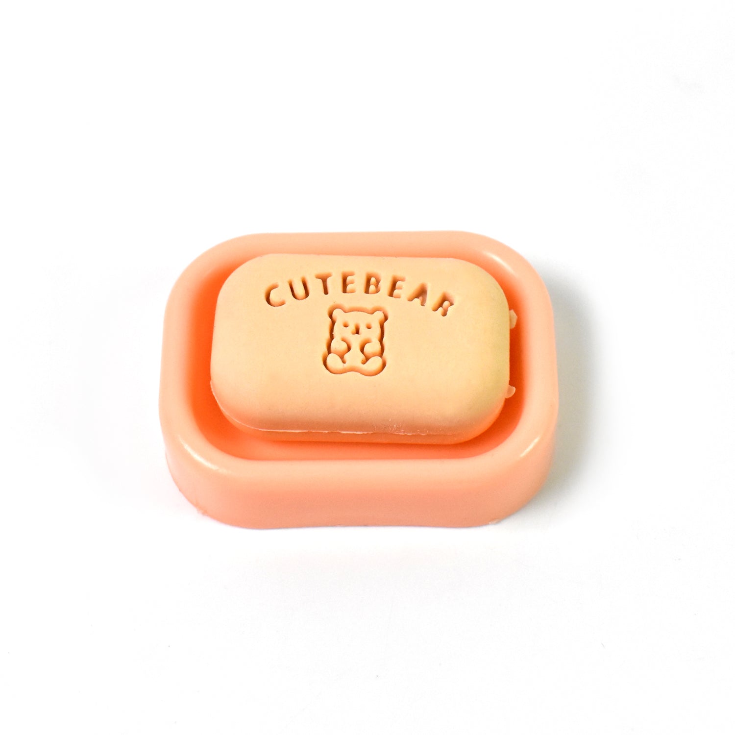 Cute soap-shaped eraser from Wukusy with a plastic case, ideal for office use and decorative on a desk.