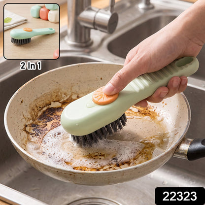 Brush With Liquid Dispenser For Kitchen Utensil And Cookware Cleaning Use (1 Pc)