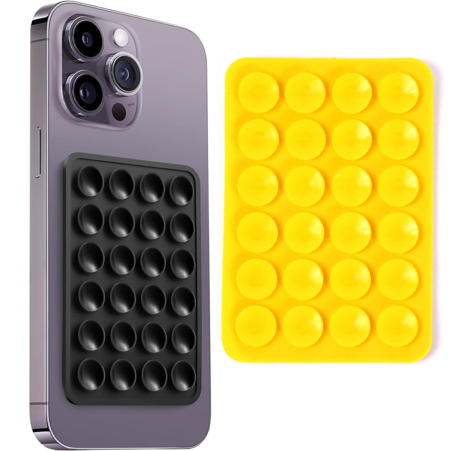 Wukusy suction phone case holder mount in mixed colors attached to a smartphone for secure grip and hands-free use.