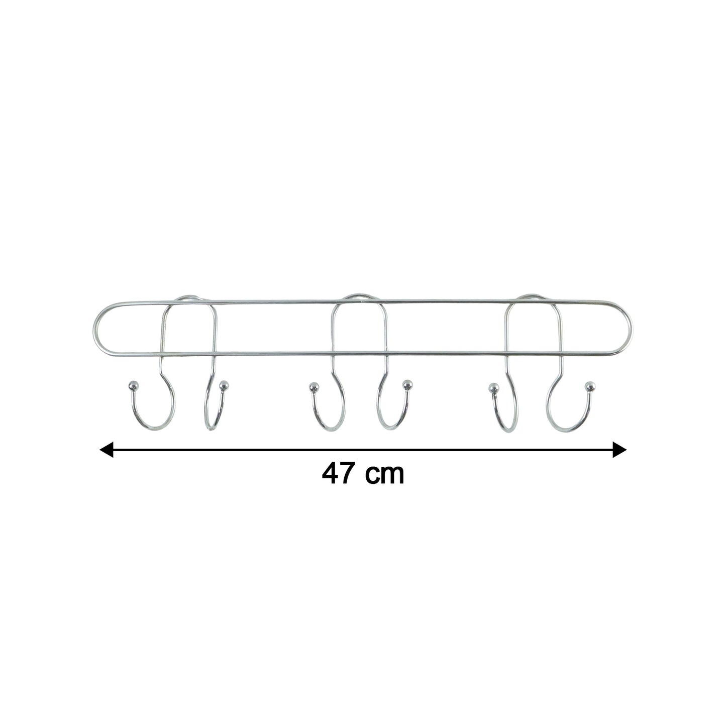 Wukusy premium wall-mounted metal multi-hook rack with four hooks, ideal for organizing coats, keys, or accessories.