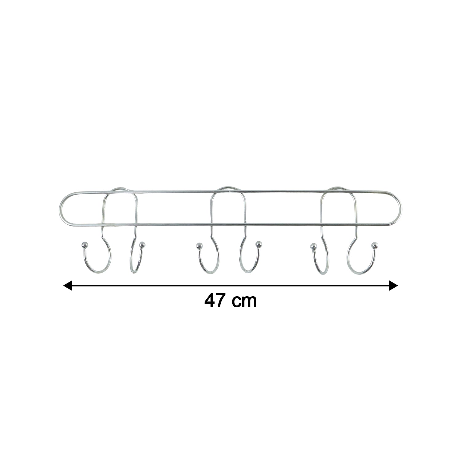 Wukusy premium wall-mounted metal multi-hook rack with four hooks, ideal for organizing coats, keys, or accessories.