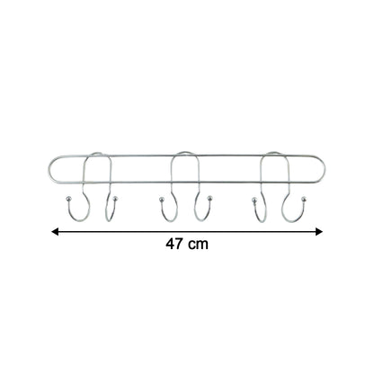 Wukusy premium wall-mounted metal multi-hook rack with four hooks, ideal for organizing coats, keys, or accessories.