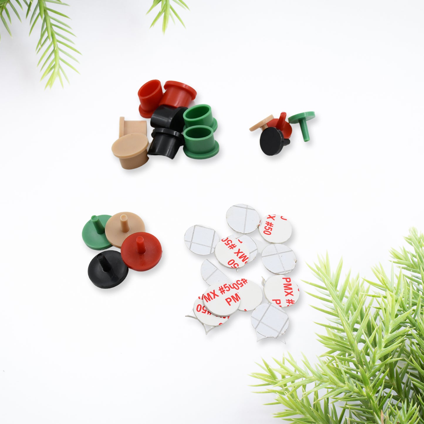 Wukusy bicycle shape key chain holder and wall mount bike hook for keys, made of plastic, shown in a pack of four.