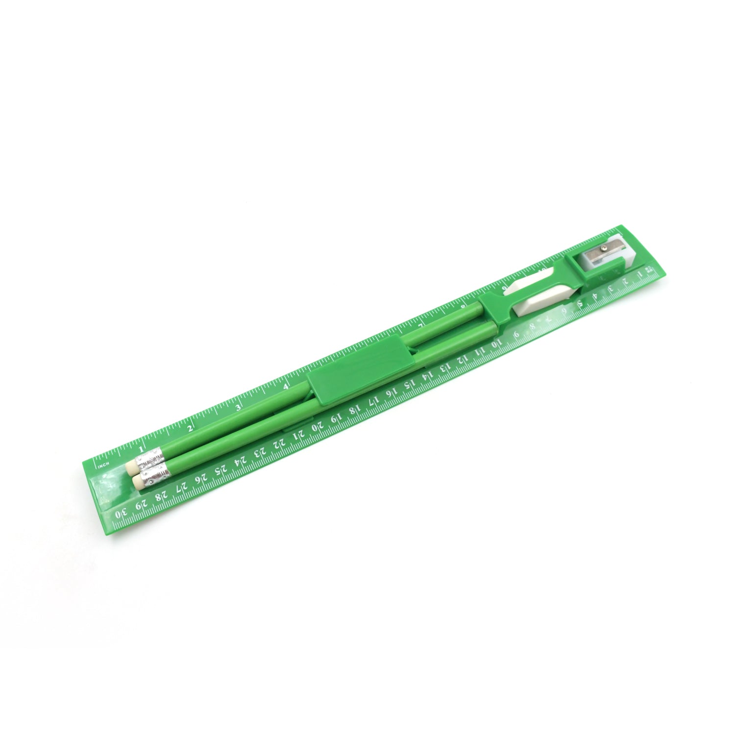 Wukusy school and office stationary set with ruler, 2 pencils, eraser, sharpener, for students and kids.
