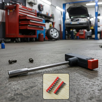 Wukusy T-handle screwdriver tool kit set with multiple screwdrivers and bits arranged in a compact case