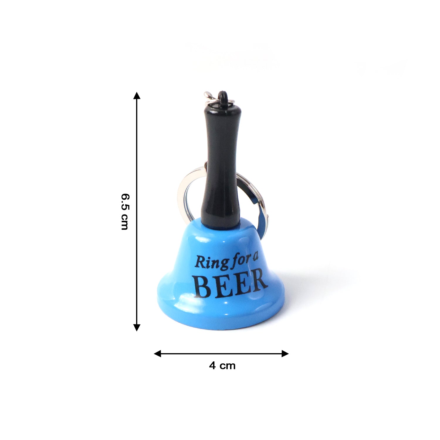 Wukusy mini hand bell with keychain, small metal bell with attached keyring, decorative and functional accessory.