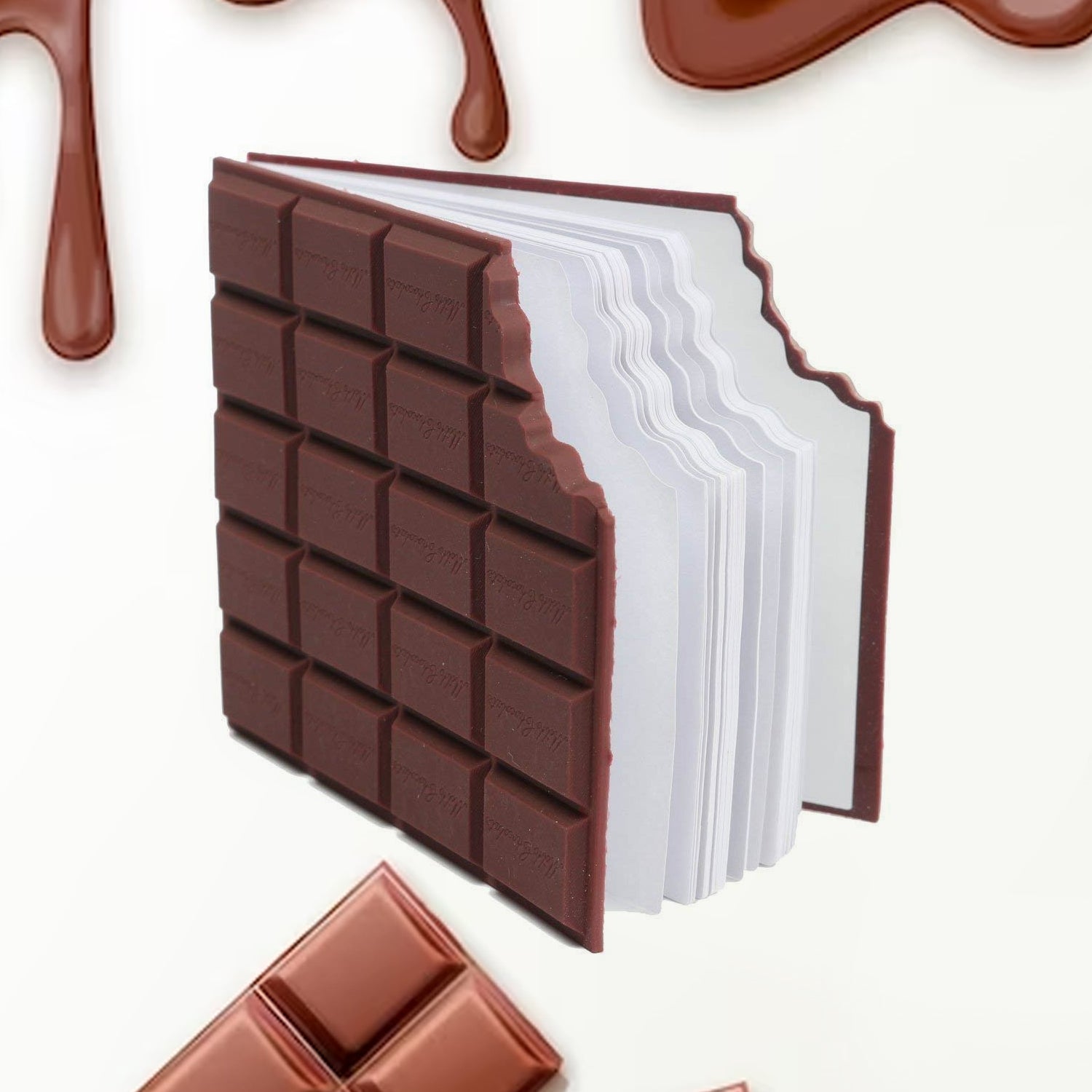 Small Wukusy chocolate-scented diary with plain pages, rectangular bite shape, perfect for kids' personal pocket journaling.