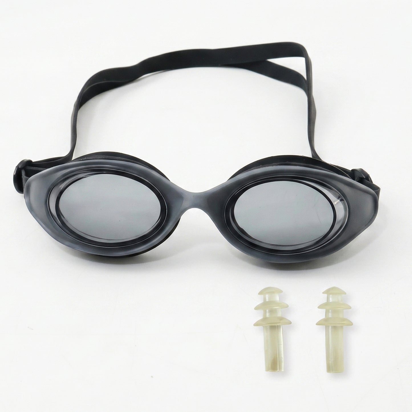 Kids UV protection swimming goggles by Wukusy with anti-fog lens and comfortable fit, shown with clear adjustable strap and lens detail.