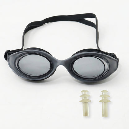 Kids UV protection swimming goggles by Wukusy with anti-fog lens and comfortable fit, shown with clear adjustable strap and lens detail.