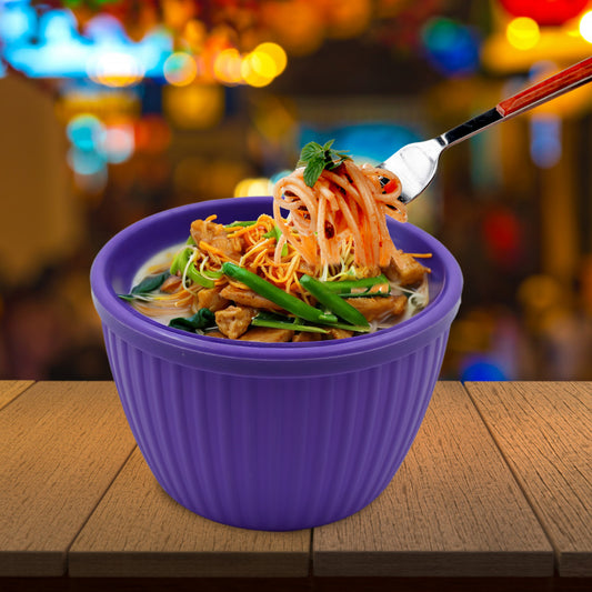 Wukusy 5720 plastic round noodle and soup bowl for cereals, salad, or snacks, microwave and dishwasher safe, 1 piece