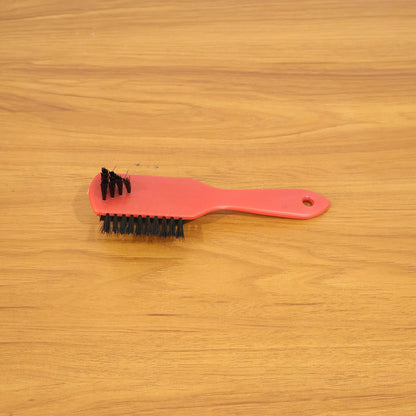 Wukusy multipurpose shoe cleaning brush with wooden handle and bristles for scrubbing shoes and sneakers.