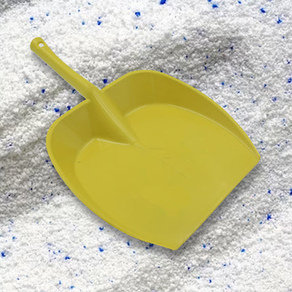 Multicolor Wukusy dustpan with long handle for kitchen, home, office, and bathroom cleaning, designed for efficient dust collection.
