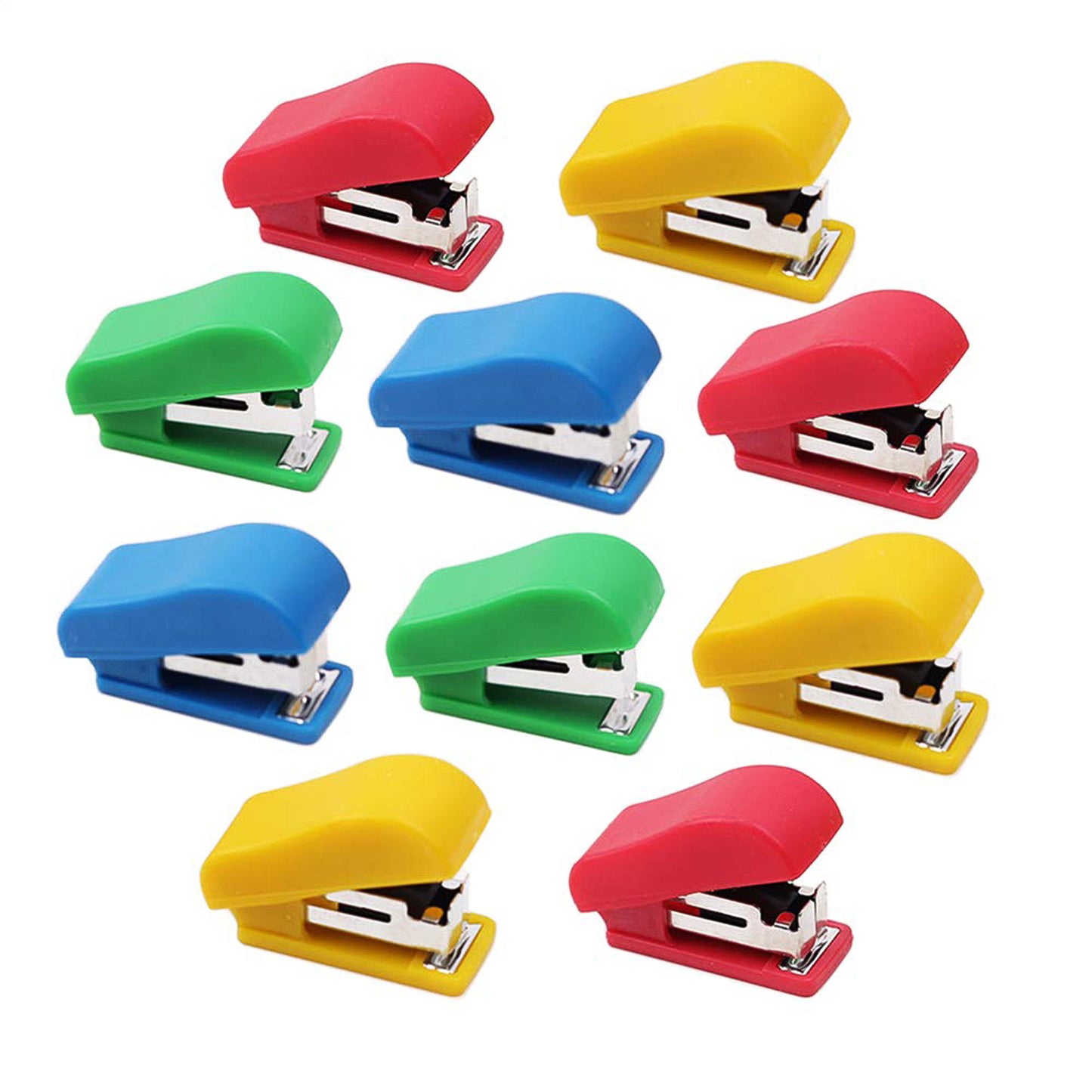 Wukusy mini stapler set with assorted color staplers and pins, includes 20 pieces of No.10 staplers and staples.