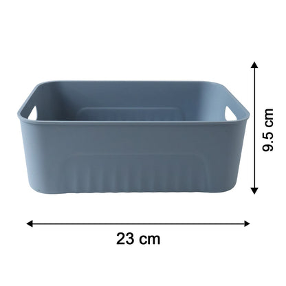 Set of three Wukusy plastic storage baskets for organizing, versatile multipurpose bins with handles for home or office use.