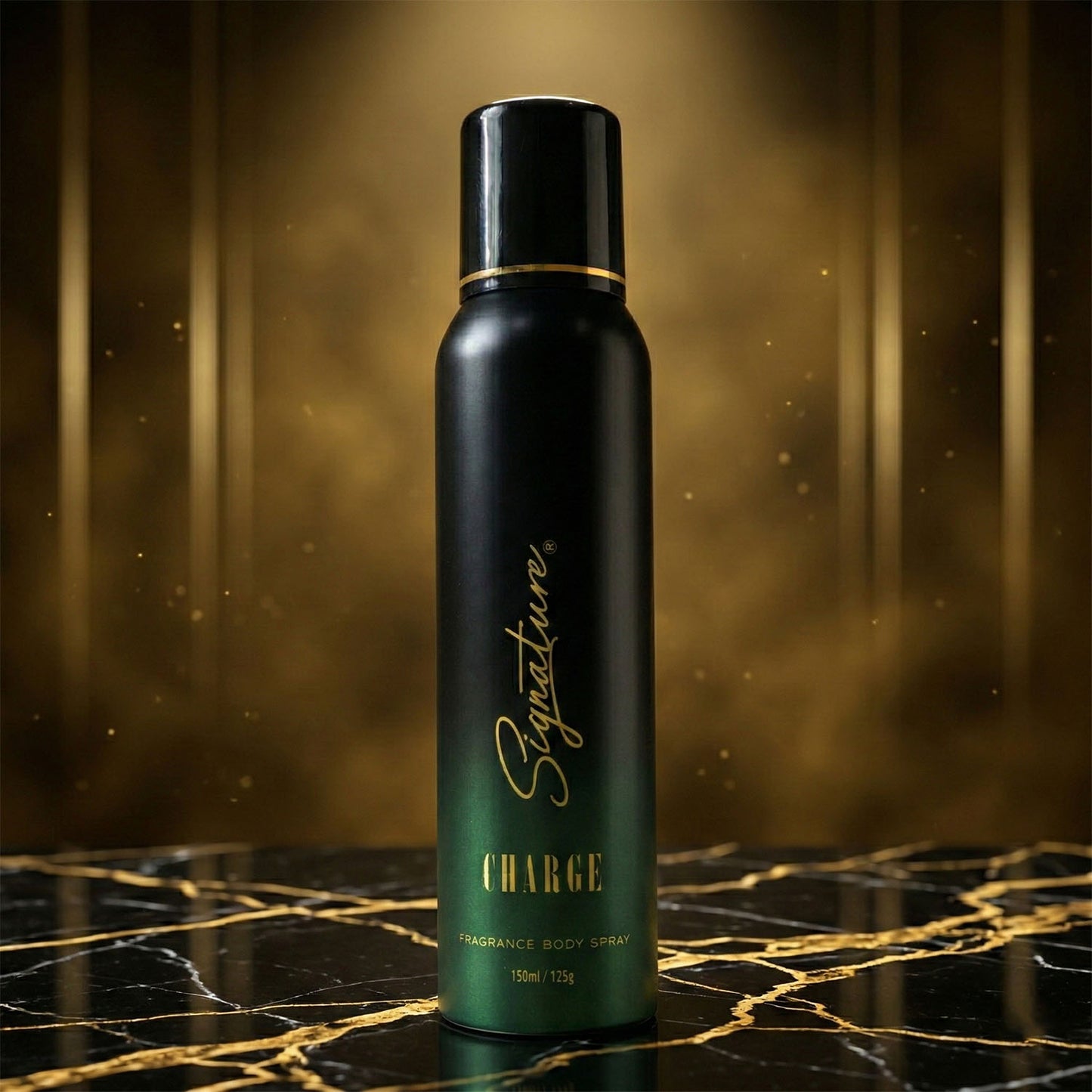 Wukusy Signature Premium Charge fragrance body spray 150ml bottle with sleek design and label visible.