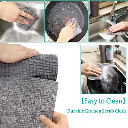 Wukusy durable microfiber kitchen scrub cloth, 202cm roll, for cleaning and kitchen wear resistance, multipurpose home cleaning cloth