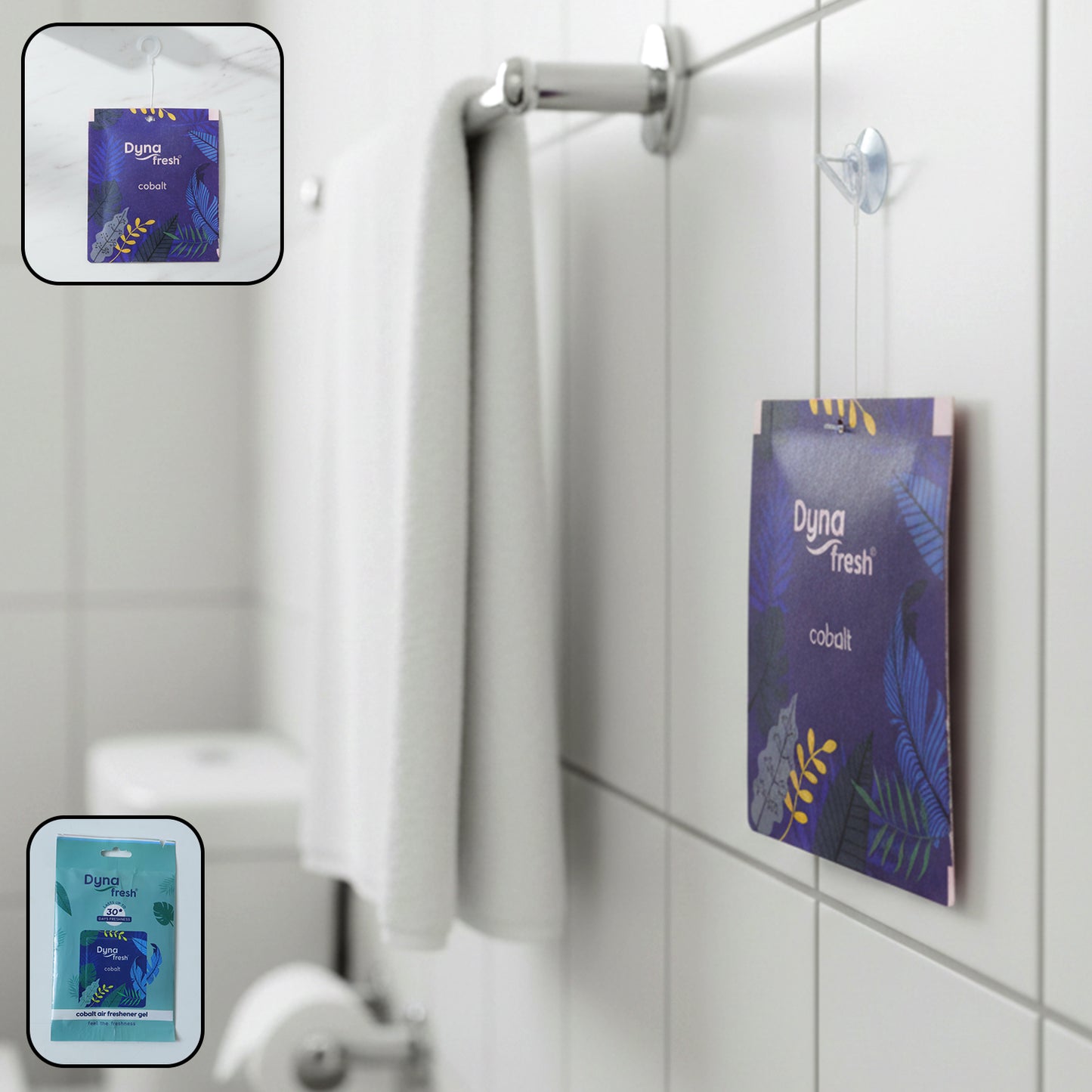 Wukusy cobalt hanging air freshener gel in 10g sachet with blue color and hanging string for freshening spaces