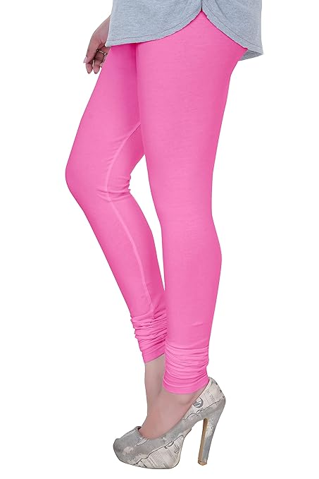 Plus size ultra soft cotton lycra churidar leggings from FIZZI SHOP, showing a comfortable, stretchy fit in black.
