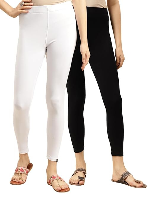 FIZZI SHOP classic women's cotton ankle-length leggings in black, featuring a snug fit and comfortable stretch.