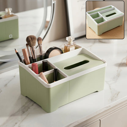 Wukusy plastic storage organizer box with multiple compartments for organizing small items and accessories.
