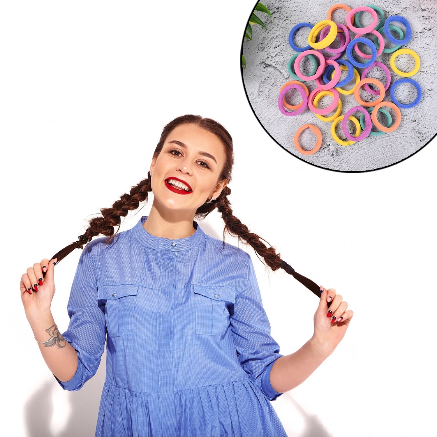 Set of 30 Wukusy mini hair ties and hairbands, small elastic hair accessories for styling and securing hair.
