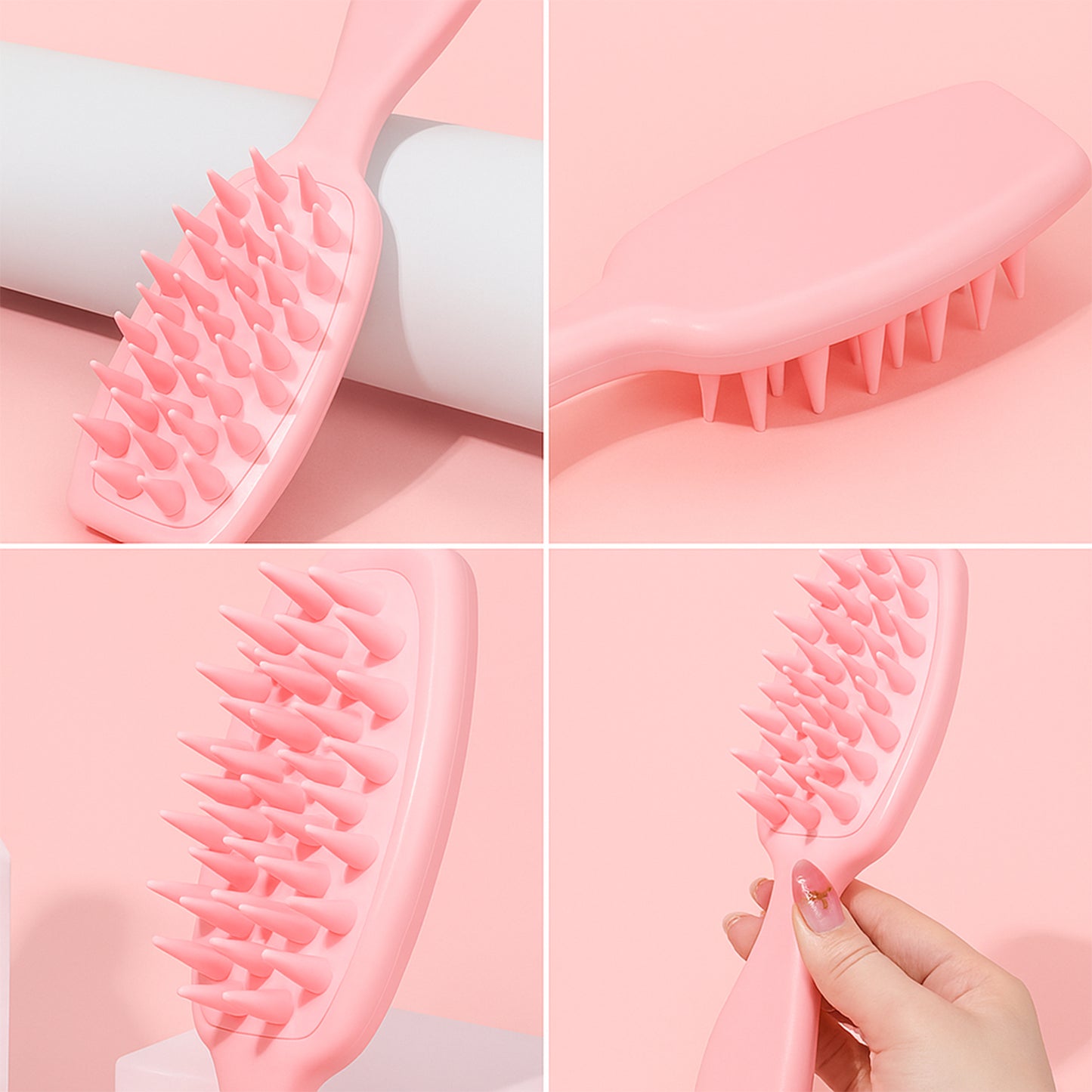 Wukusy silicone scalp massager shampoo brush for hair cleansing and scalp massage, black handheld health and beauty tool