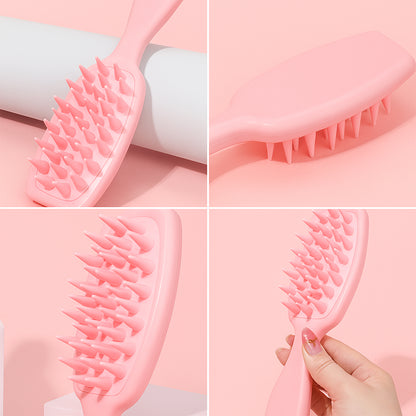 Wukusy silicone scalp massager shampoo brush for hair cleansing and scalp massage, black handheld health and beauty tool