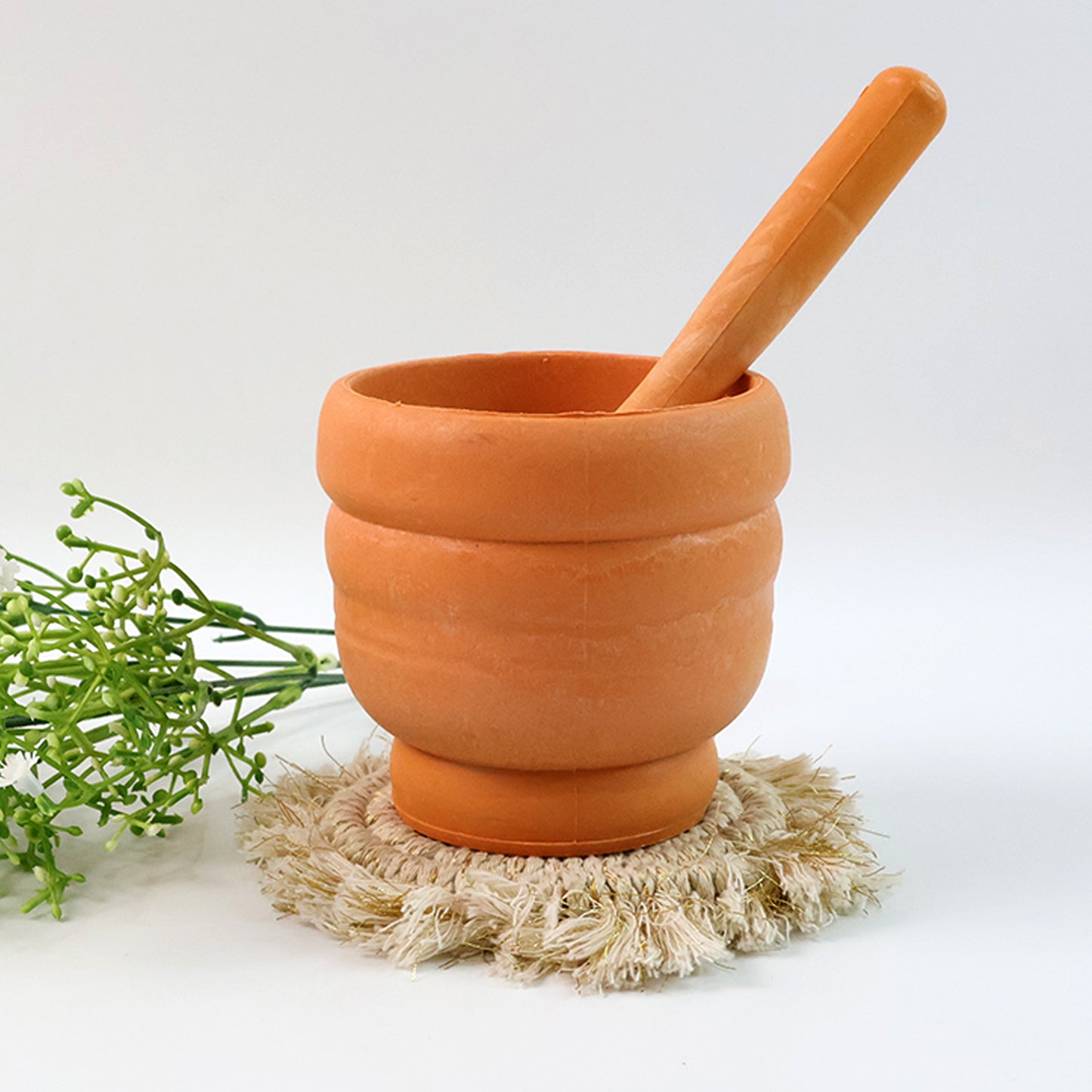 Wukusy unbreakable plastic mortar and pestle set for home and kitchen use, durable and lightweight for grinding spices and herbs.