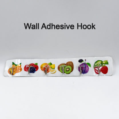 Set of six transparent Wukusy adhesive wall hooks on a white surface, suitable for home and office organization.