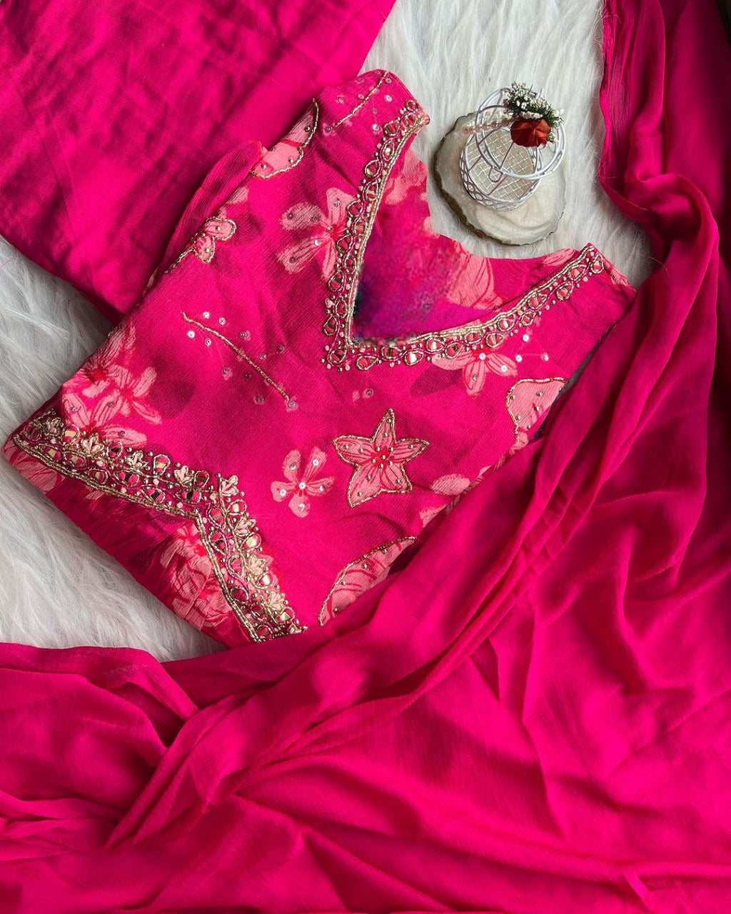 Light Gulabi trending suit by Drpshippr featuring elegant fabric and intricate design, perfect for stylish occasions.