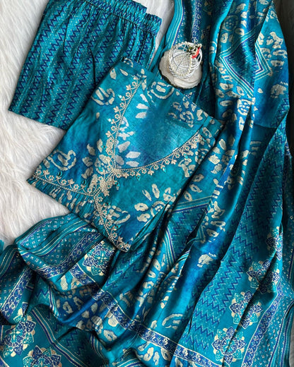 Light sky blue Meadow Salwar Suit by Drpshippr featuring traditional embroidery and elegant fabric for festive occasions.