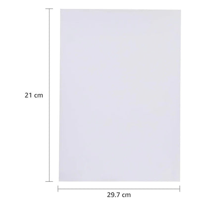 A stack of 50 sheets of Wukusy premium A4 inkjet printing paper with smooth, white surface for high-quality printing.