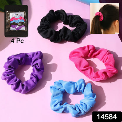 Set of soft elastic hair scrunchies by Wukusy, colorful fabric hair accessories for gentle hold and stylish hair styling.