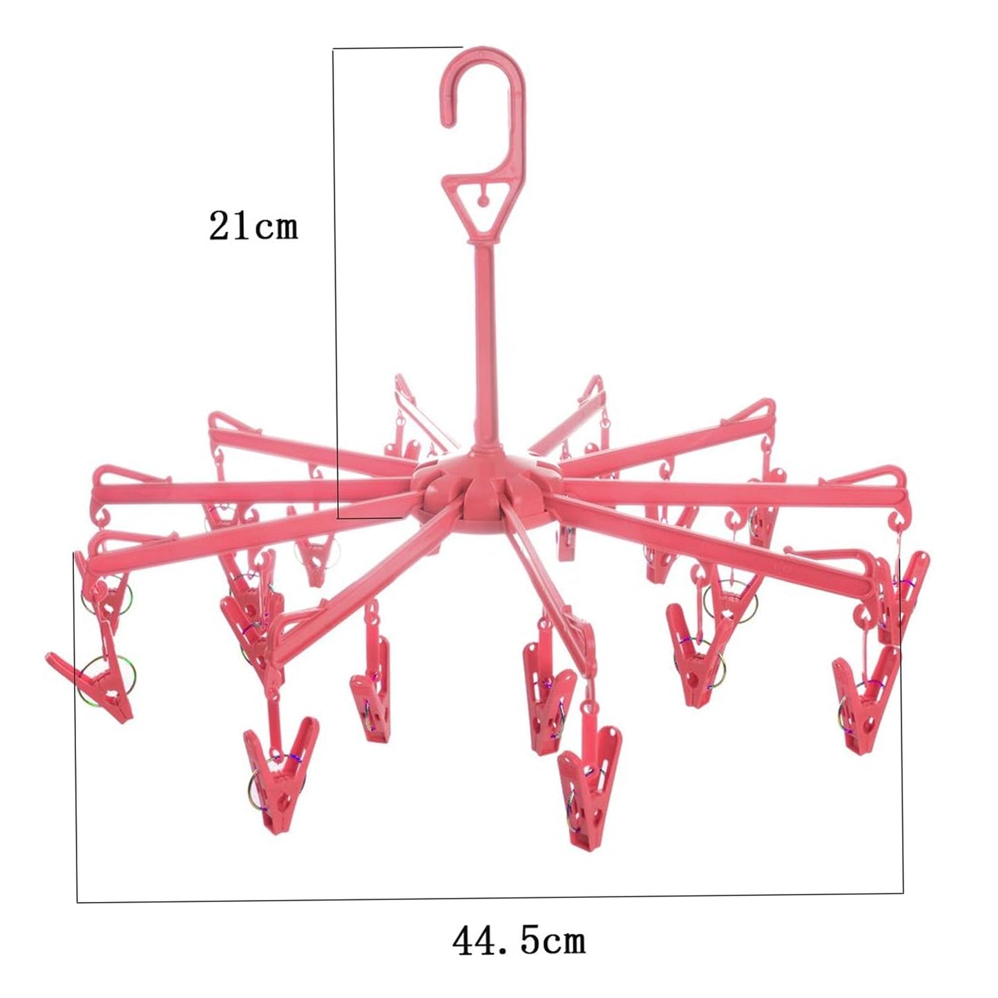 Wukusy 7045 plastic foldable underwear hanging dryer with 16 clips, clothes hanger for drying underwear, baby clothes, socks, bras, towels