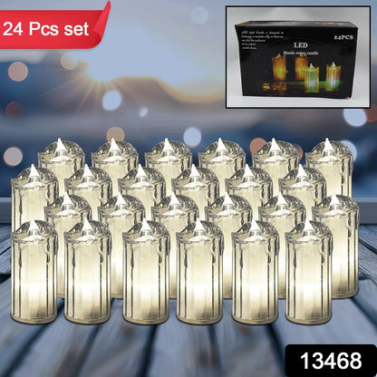 Wukusy 24-piece flameless LED tea light candles, decorative melting candles with flickering electronic flame for home decor.