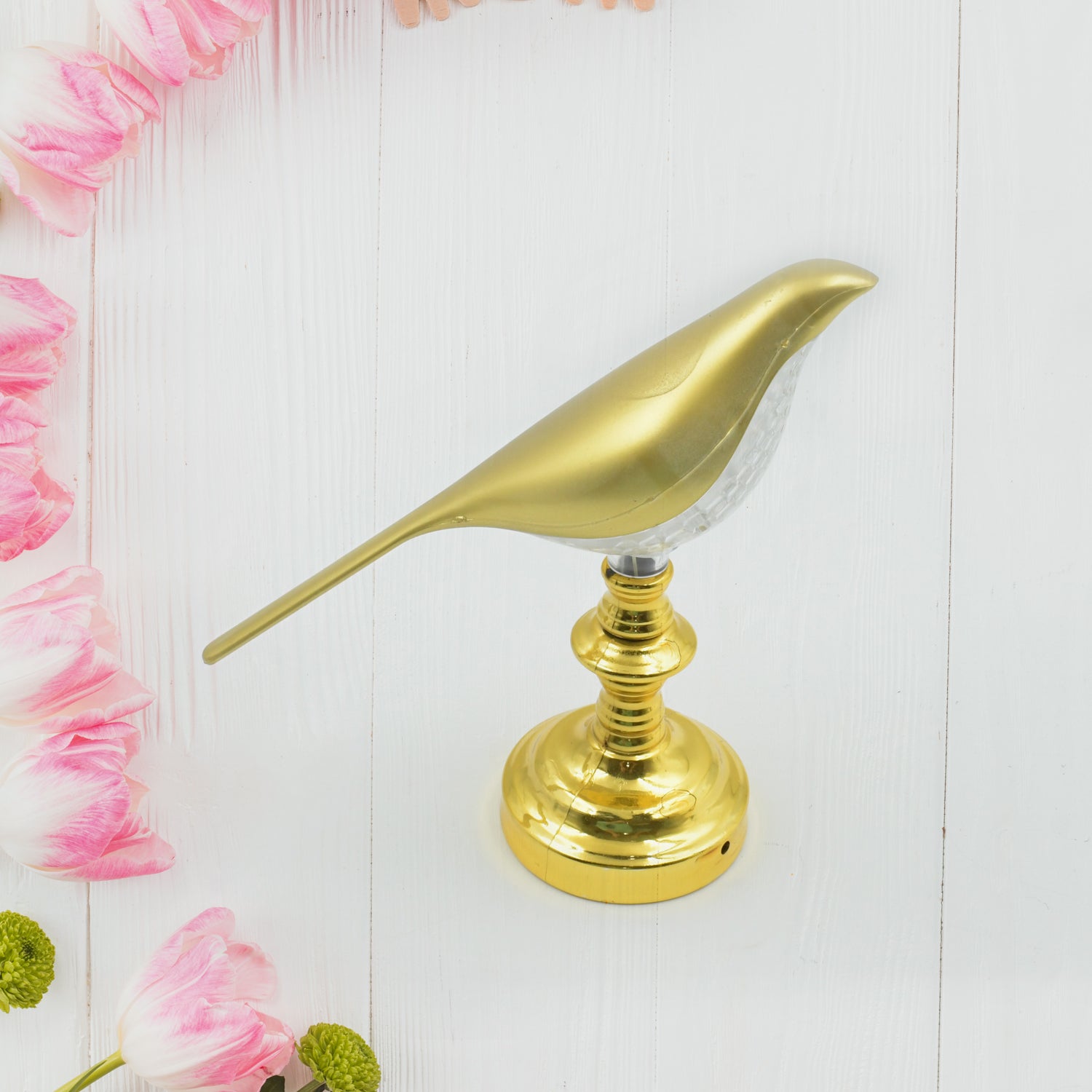 Wukusy Sparrow LED table lamp with crystal decoration, soft light, energy-saving design, suitable for home decor.