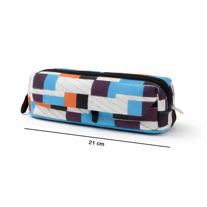 Wukusy printed zipper pencil pouch organizer for students with colorful designs, compact and versatile for school supplies.