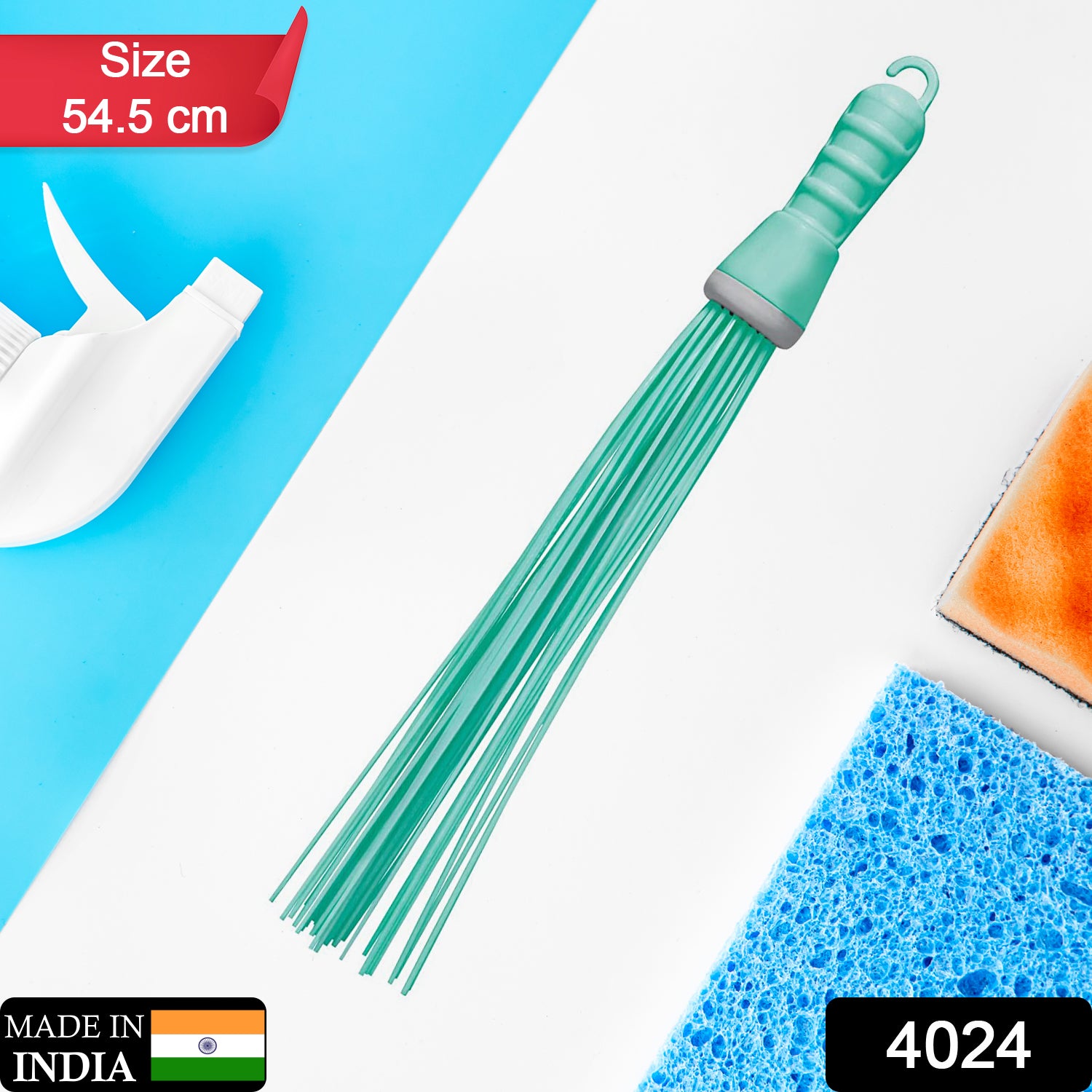 Wukusy 4024 plastic hard bristle broom for bathroom floor cleaning, suitable for wet and dry scrubbing on various surfaces