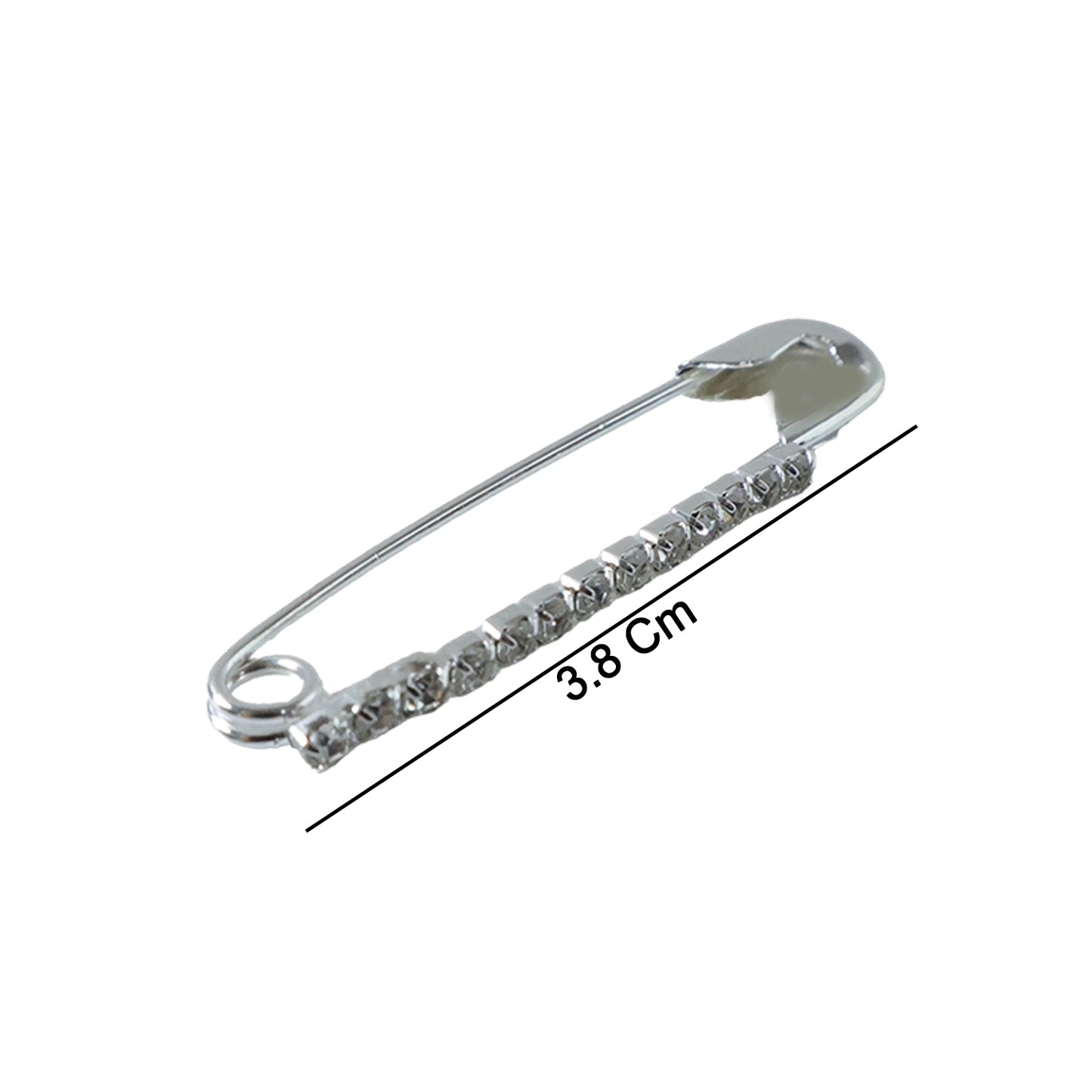 Set of 12 decorative silver finish safety pin brooches by Wukusy, featuring elegant metallic design and versatile accessory style.