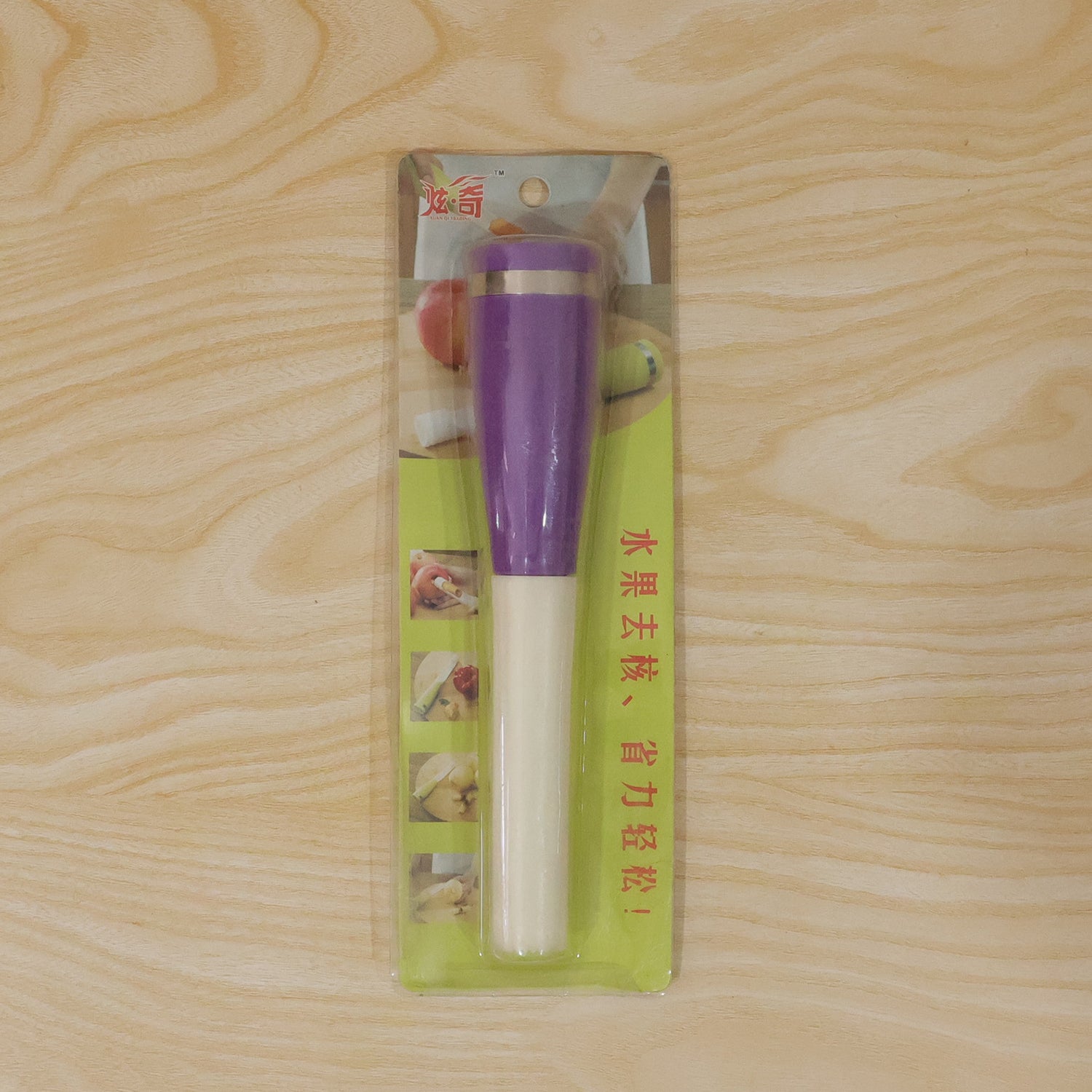 Wukusy multipurpose apple cutter and corer tool with stainless steel blades, designed for slicing, peeling, and coring apples.