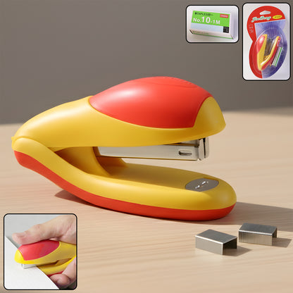 Wukusy heavy-duty desktop stapler with staple pin set, shown on a desk ready for binding large stacks of paper.